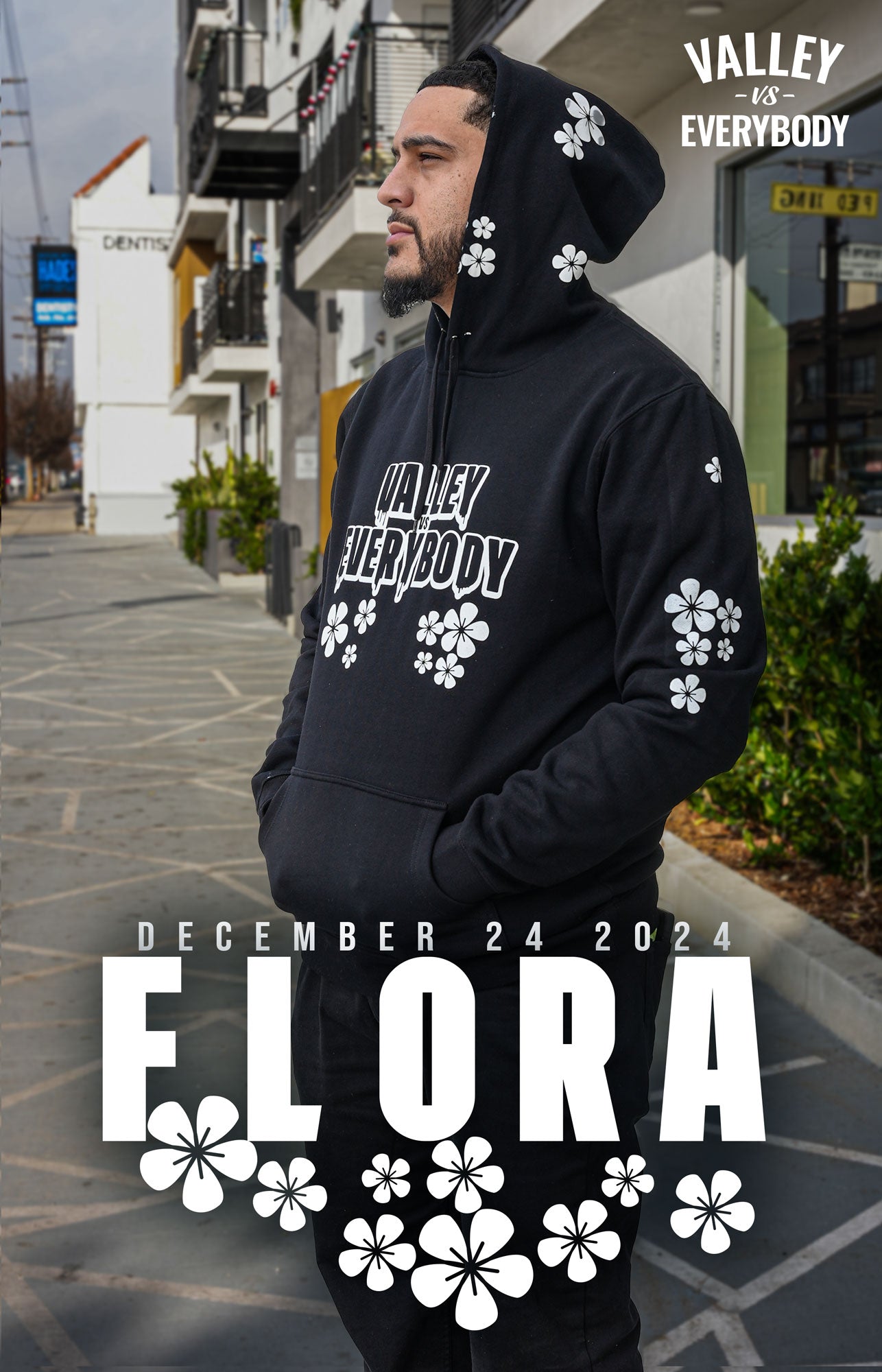 Valley Vs Everybody Flora Print Hoodie